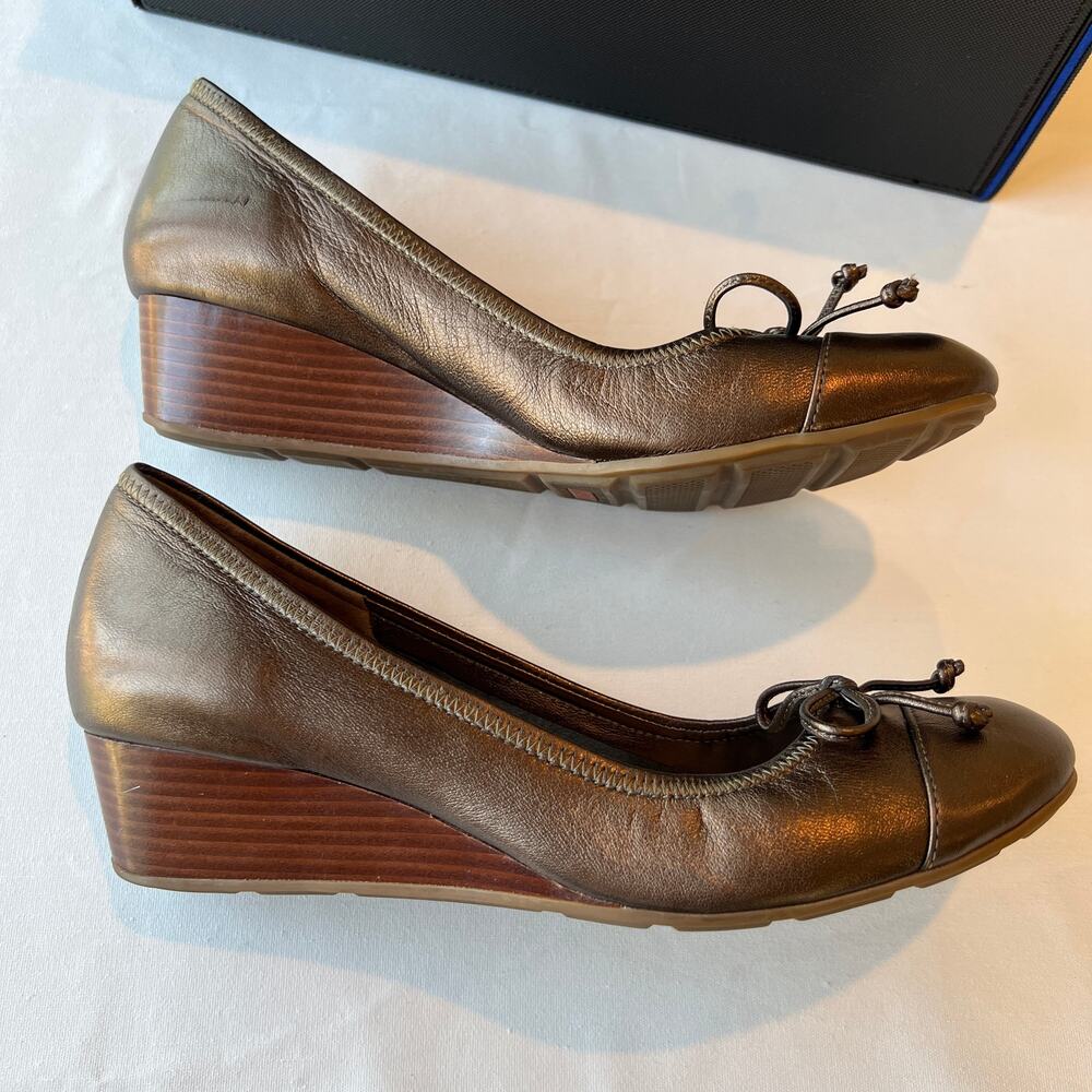 Cole Haan Nike Air Tali Closed Toe Wedge Shoes Copper | Women's size 8 - Picture 5 of 13